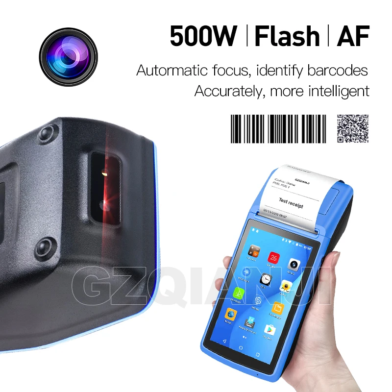 Android PDA NFC пос чековый Билл Термальность Wi-Fi Bluetooth мобильный принтер 58 мм Беспроводной портативный терминал PDA, камера для мобильных устройств