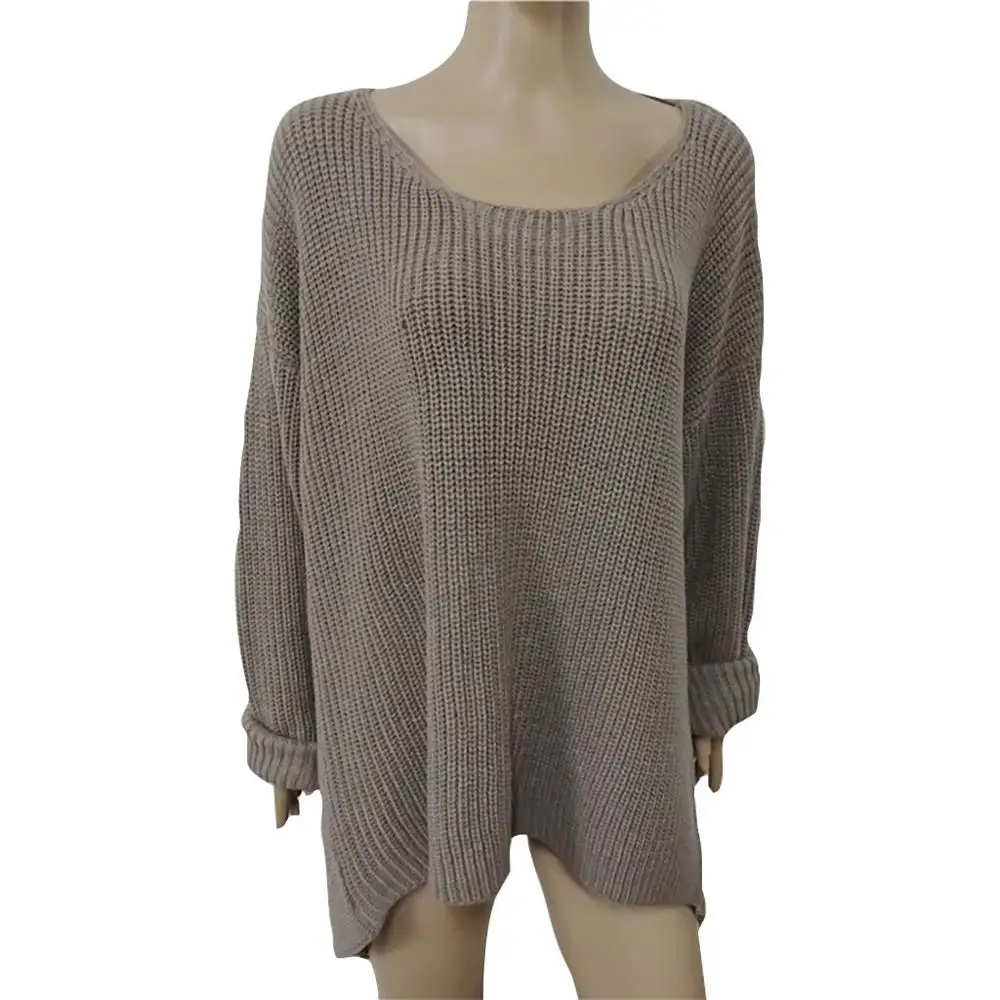 

Harajuku Autumn Winter Sweater Womens Long Sleeve Pullover Plus Size Solid Irregular Sweater Knitted Top Blouse 2019 new hot @8