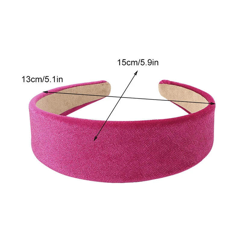 Ободок для волос Женский бархатный модный широкий обруч с толстой губкой ярких