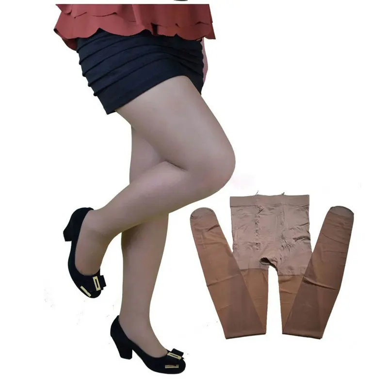 Для женщин прозрачные чулки Высокая Талия блестящие глянцевые Большие Размеры