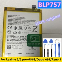 Original Battery BLP757 For Oppo Realme 6 RMX2001 6S 6Pro RMX2061 Pro (Realme 6/6 pro/6i/6S/Oppo A91/Reno 3) RX17 NEO