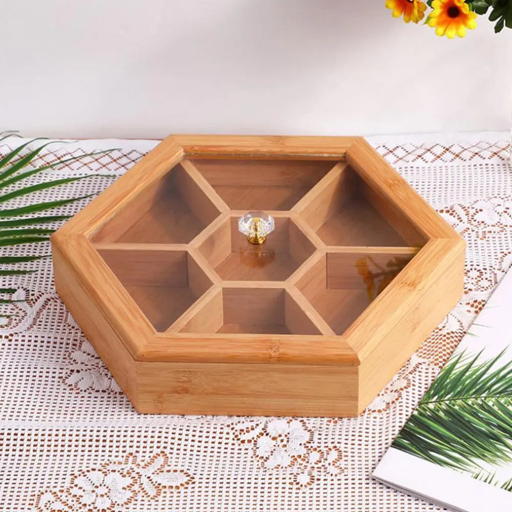 

1Pc Wood Fruit Tray Candy Plate Snack Box Storage Plate for Home (Wooden Color)