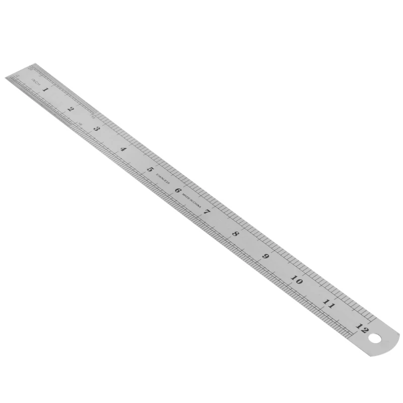 

30CM 12"Steel Stainless Pocket Pouch Metric Metal Ruler Measurement Double Sided C5AE