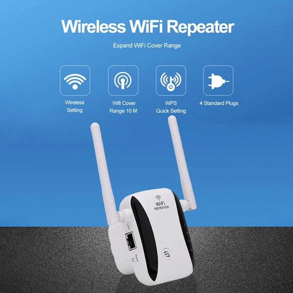 

WiFi Booster 300Mbps Wi-Fi Range Extender 2.4GHz Wireless Signal Repeater AP for Household Computer Accessories