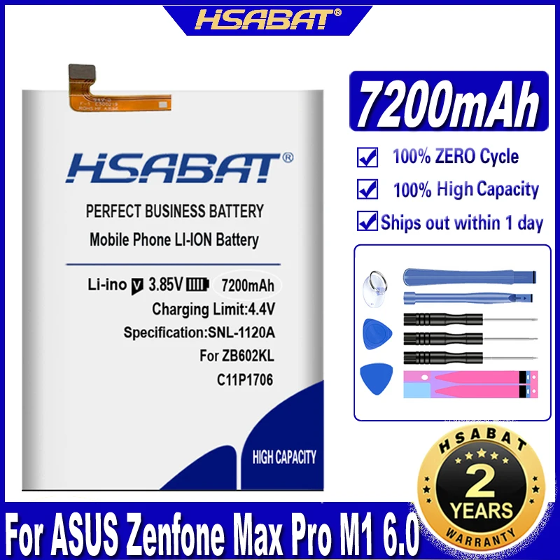 Аккумулятор HSABAT C11P1706 7200 мА · ч для ASUS Zenfone Max Pro M1 6 0 дюйма ZB601KL ZB602KL X00TDB X00TDE |