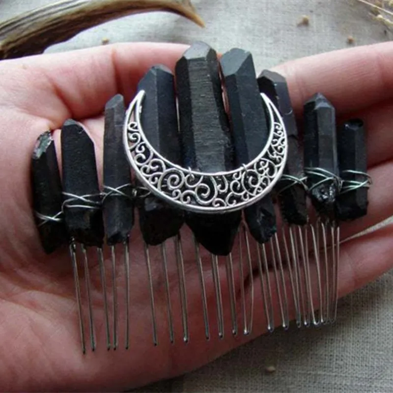 

Hairpin Wedding Hair Comb Bohemian Headress Crystal Boho Bridal Quartz Crystal Mystic Hairwear Crystal Headpiece Accessories