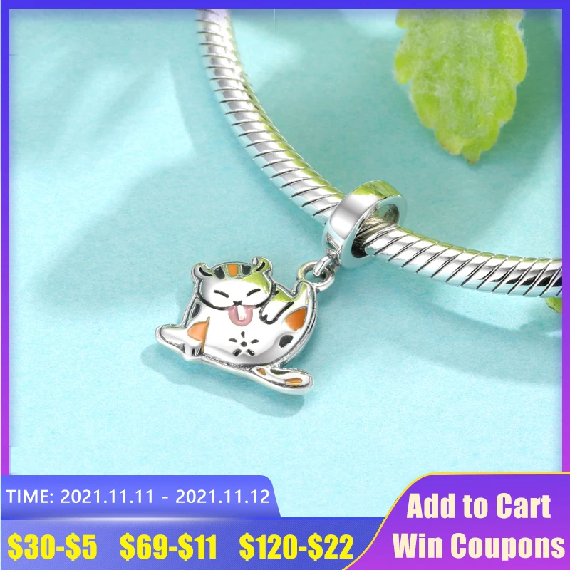 

Подходят для оригинальных браслетов-подвесок «сделай сам», Женские Ювелирные изделия из серебра 925 пробы, аксессуары с цветной эмалью, милы...