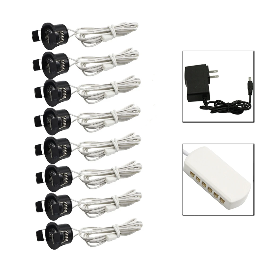 Non-dim 8 lamp set Светодиодный IARY 12V Мини светодиодный точечные потолочные светильники с регулируемой яркостью лампы комплект дистанционного Управление потолочные встраиваемые 1,5 Вт 27 мм выреза для черная подсветка для шкафов - Испускаемый цвет: Non-dim 8 lamp set