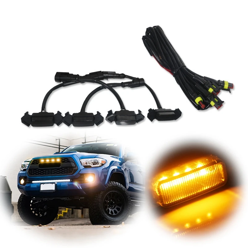 Дымчатая линза передняя решетка комплект освещения для Toyota Tacoma 2016-Up с TRD Pro Grill |