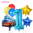 С рисунками из мультфильма Пожарный Сэм вечерние Декор пожарная машина 40 дюймов количество Фольга воздушный шар с гелием пожарный шар малыш конструкция вечерние Globo