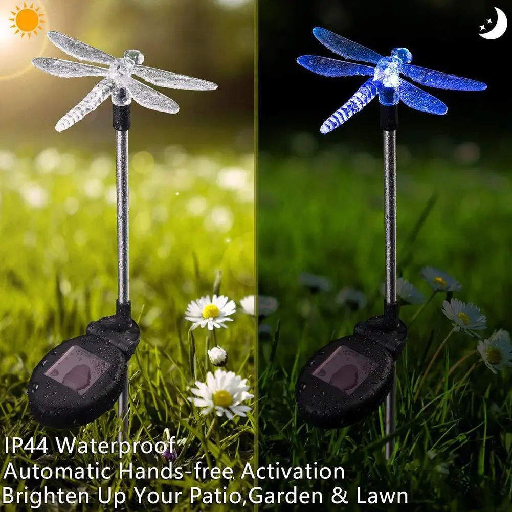 

Multicolor led Solar Stake Lights Outdoor Dragonfly Lighting Lamps / Landscape Lawn Pathway / Bird Butterfly Outdoor Lawn G B7N9