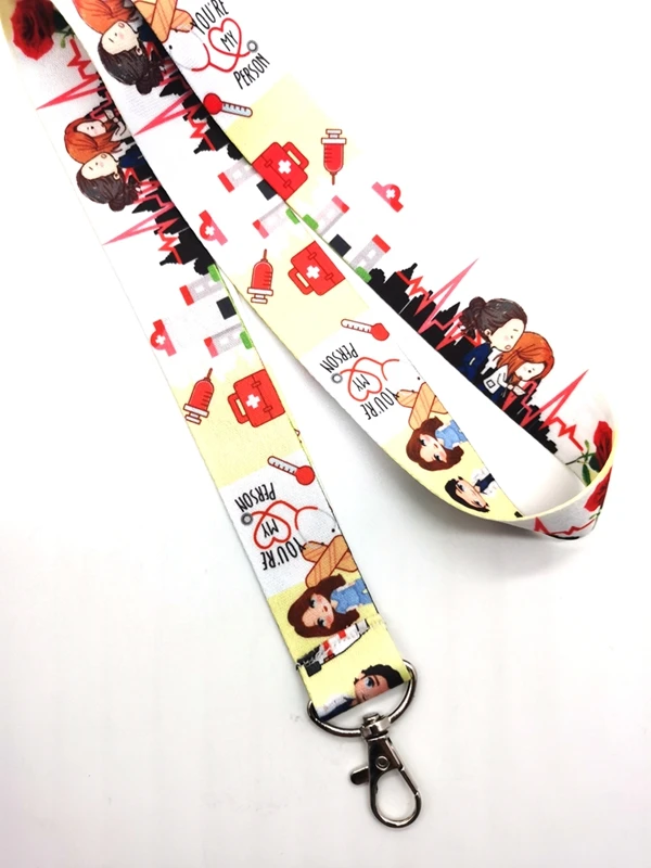 

Hot Sale! Grey's Anatomy Doctors nurse Lanyard Neck Strap Card Bus ID Holders With Key Chain