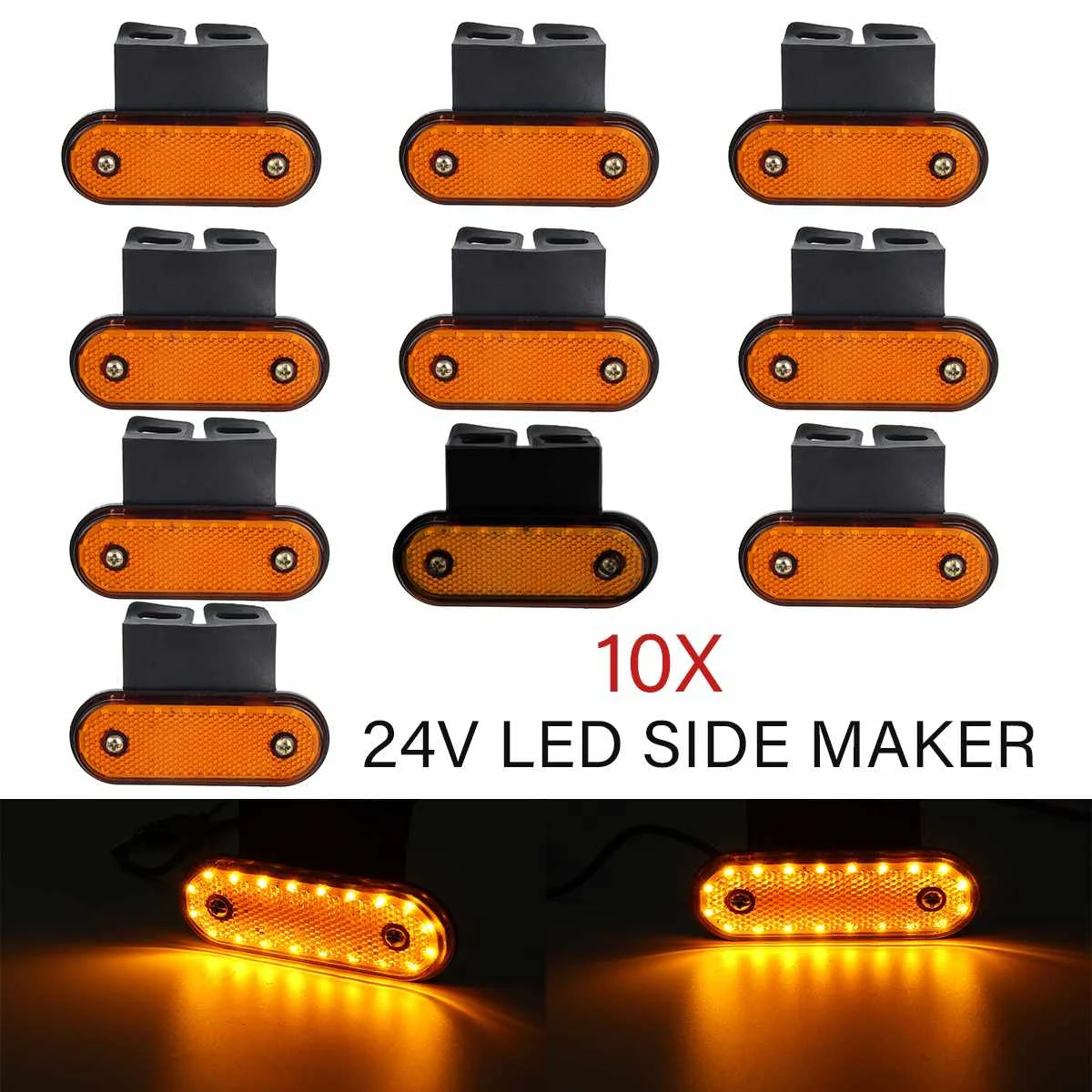 

Светодиодный габаритный фонарь для грузовика, 10 шт., 24 В, 20 светодиодов, фонарь задсветильник хода, лампа поворотного сигнала, трактора, трей...