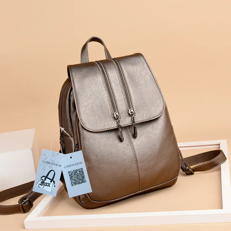 Brand New Laptop Backpack Women Leather Luxury Backpack Mochilas Feminina Ladies Fashion Backpack Satchel School Bag Pu