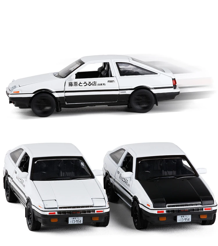 1:28 модель автомобиля из сплава Toyota AE86 со звуковым светом для мальчиков, игрушки