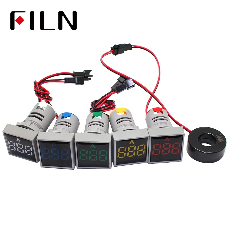 

AC 220V 22mm Digital Ammeter 0-100A Current Monitor Meter Signal Lamp Amperemeter