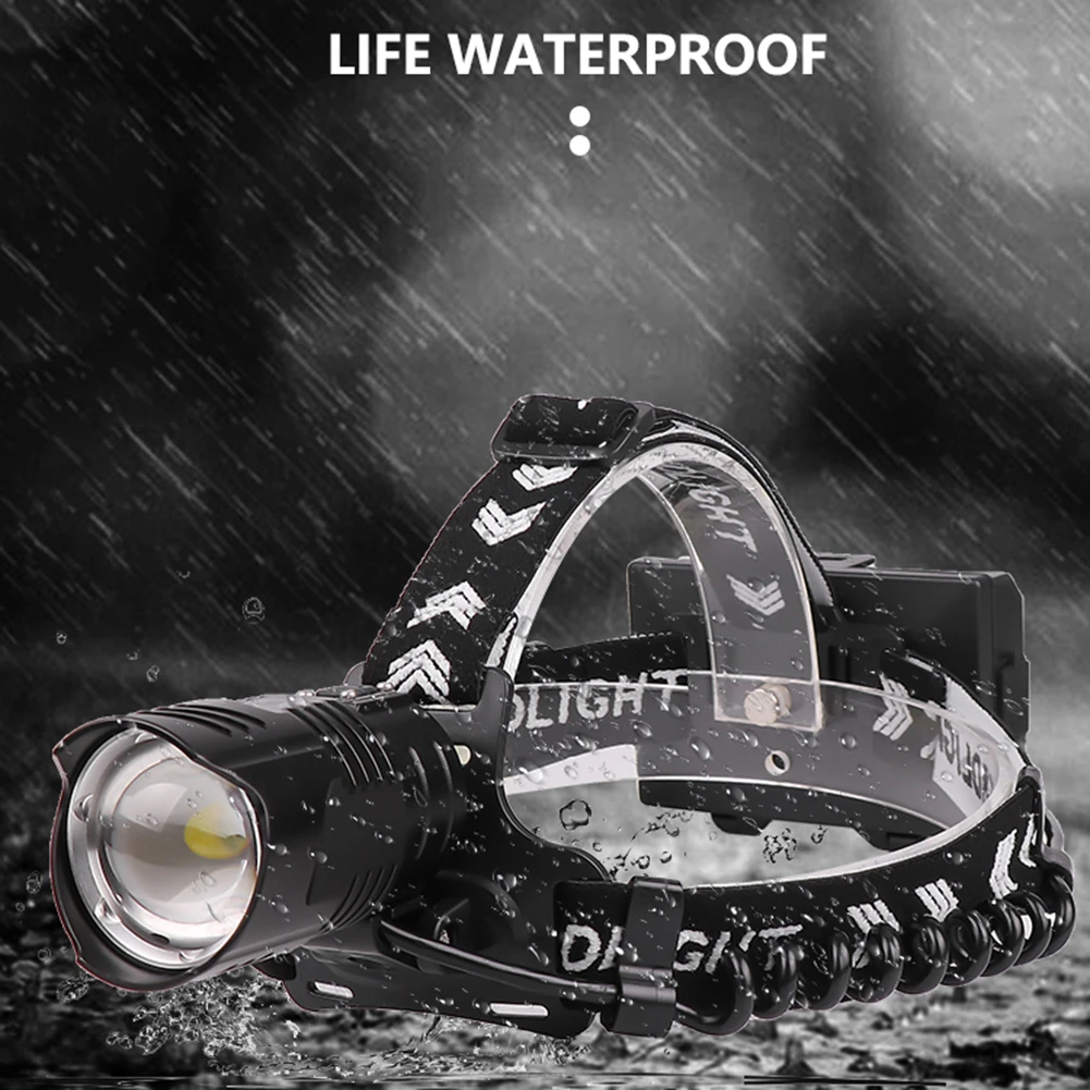 Светодиодный налобный фонарь XHP телескопический зум с зарядкой от USB