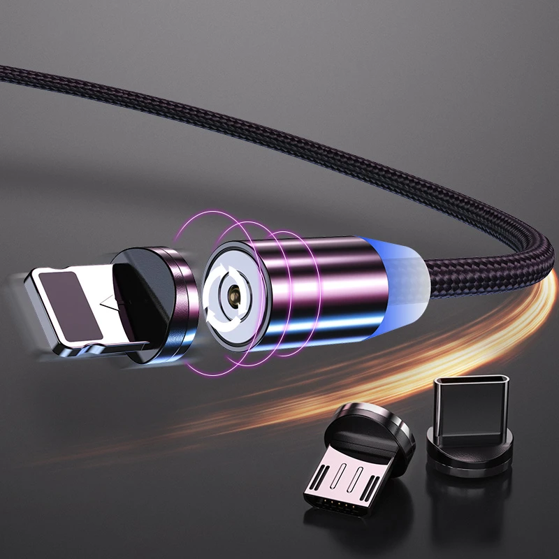 Магнитный usb кабель 2 м для Huawei Samsung Type C зарядный магнитный Micro USB мобильный телефон