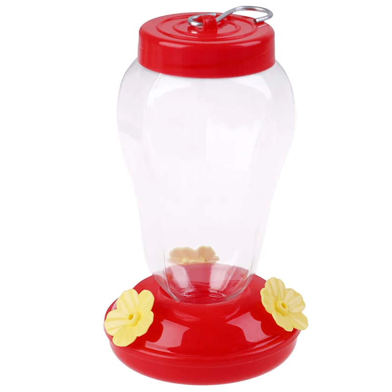 

Plastics Bird Water Feeder Bottle Hanging Hummingbird Feeder Garden Outdoor Plastic Flower Iron Hook Bird Feeder