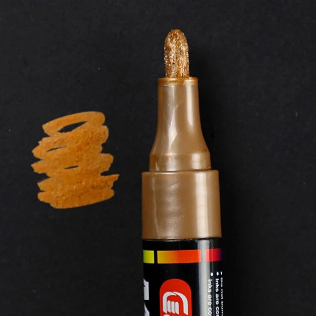 Coffee 1Pcs Water-based Paint Metal Marker Pens Sharpie 3.0mm Gold Silver Ceramic Rock Glass Porcelain Mug Wood Fabric Canvas Painting - Цвет: Coffee