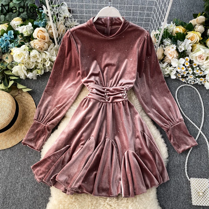 Neploe яркое шелковое платье в стиле ретро с высокой талией трапециевидной формы