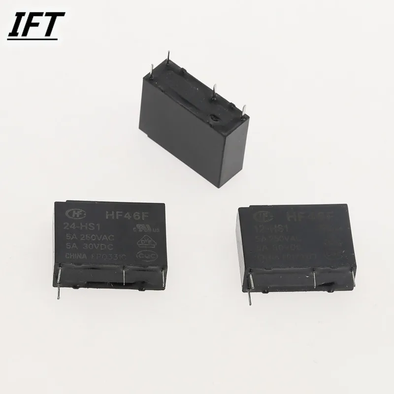Фото 5 шт., 4 контакта, Φ HF46F 24-HS1 5 12-5A250VAC, реле, абсолютно новое №5