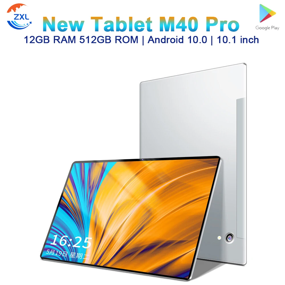 

M40 Pro Tablet Android 10.0 Tablete 10.1 Inch 1920x1200 IPS Tablets 12GB RAM 512GB ROM Tablette 8800mAh 10 Core 5G Network WiFi
