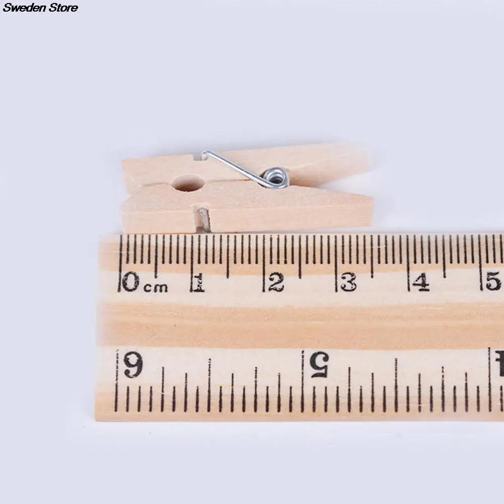 50PCS Mixed Color Wooden Clothes Pin Mini Paper Photo Peg Clips Craft 35mm Wholesale | Дом и сад
