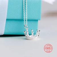 original 925 sterling silver classic bigsmall crown necklace female accessory popular in japankoreaeurope and america