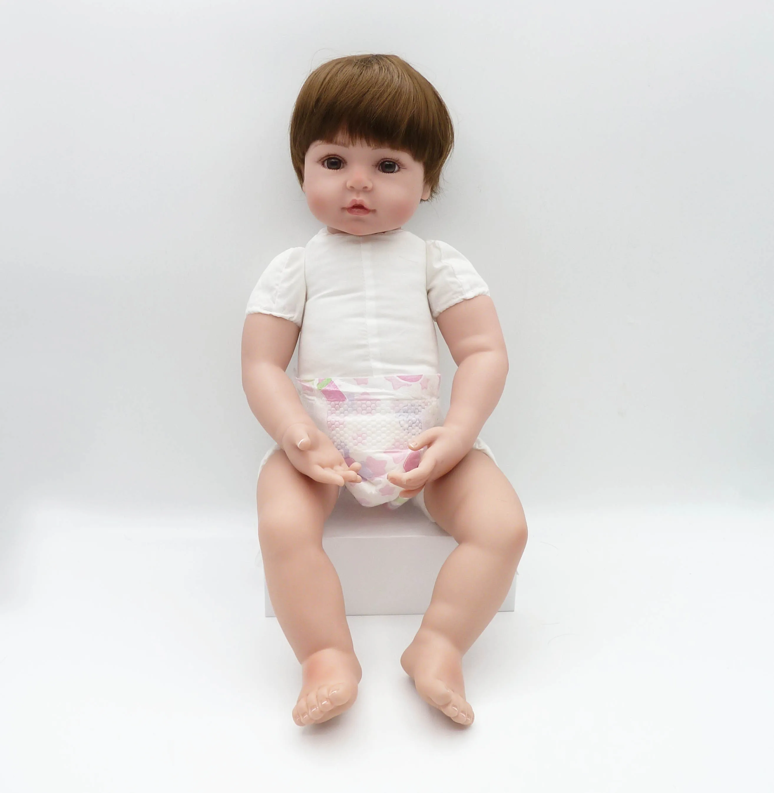 

48 cm/60 cm Soft Silicone Reborn Boy Baby Doll Toy Lifelike Vinyl Newborn Babies Doll Birthday Gift Bedtime Early Education