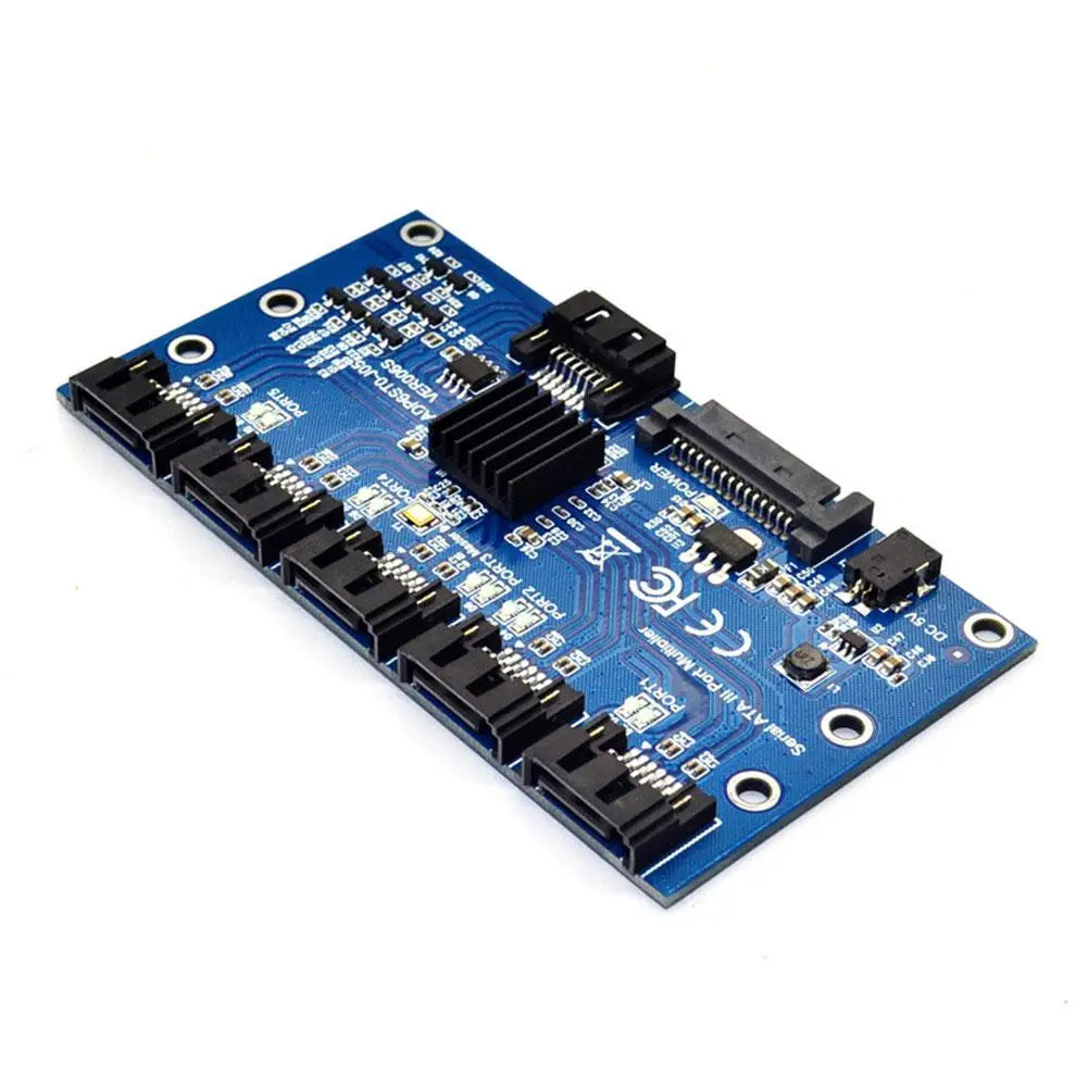 

Sata 3.0 1 To 5 Expansion Card 6gbps Port Multiplier Hard Disk Adapter Card Supports PM Expansion Card Computer Motherboard