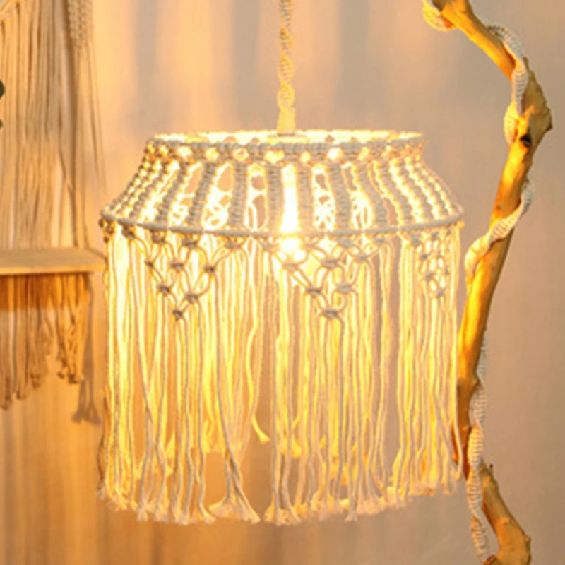 

Nordic Ins Chandelier Bohemian Woven Lampshade Pendant Creative Homestay Home Hotel Soft Decoration Lantern