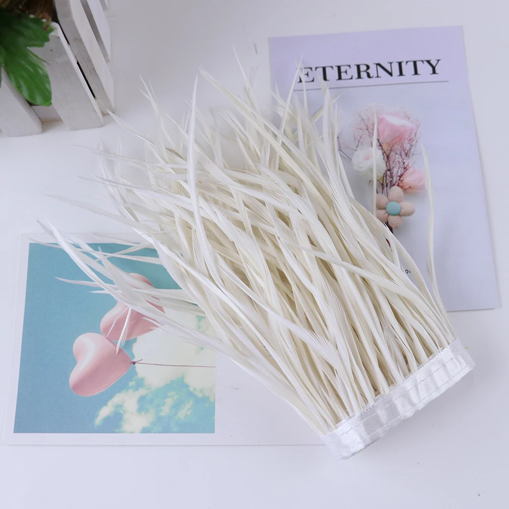 2 ярда/мешок Обрезка гусиных перьев отделка шлейф на ленте для вечерние платья