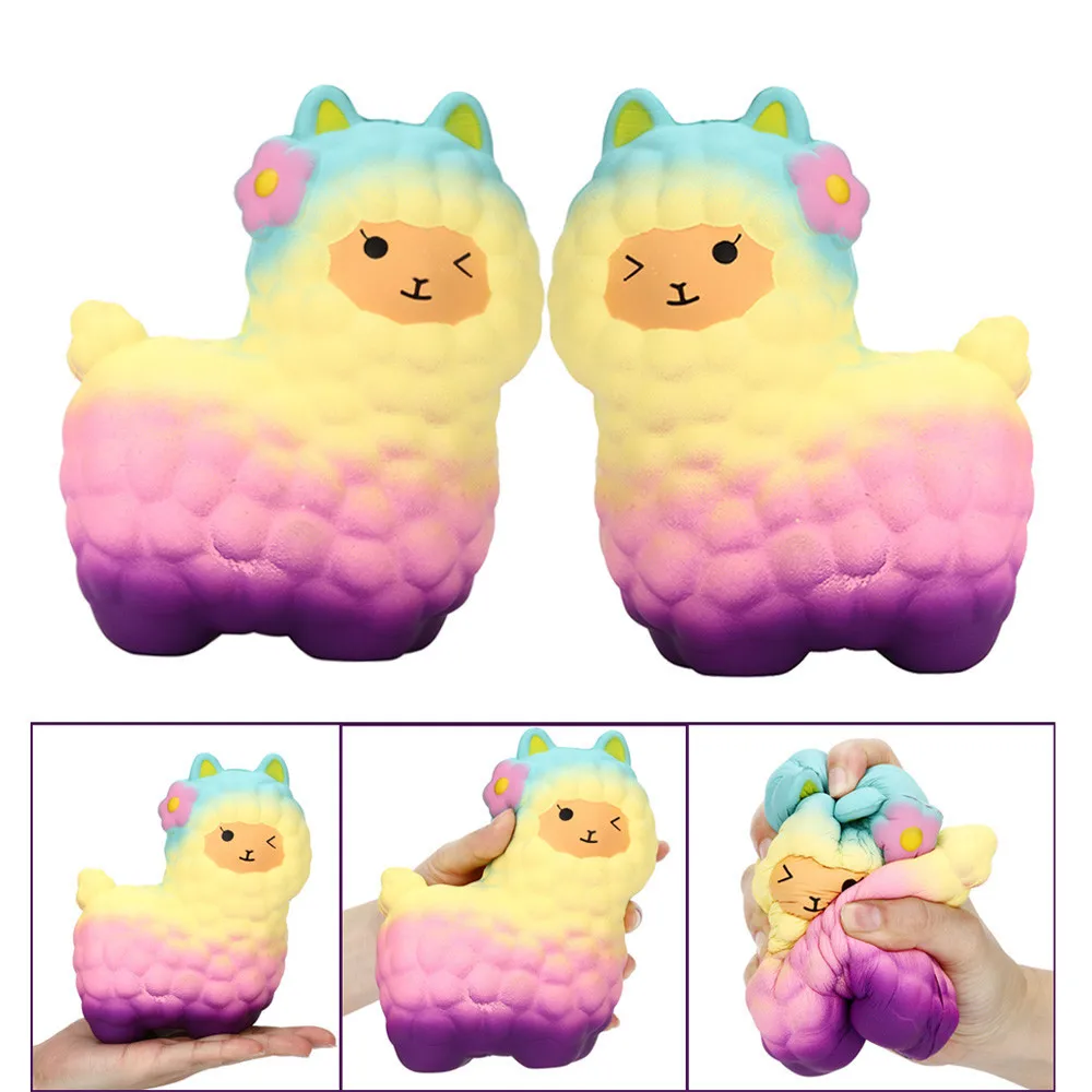 

Jumbo Sheep Squishy Cute Alpaca Galaxy Decompression Toys Super Slow Rising Scented Fun Occur Animal Toys