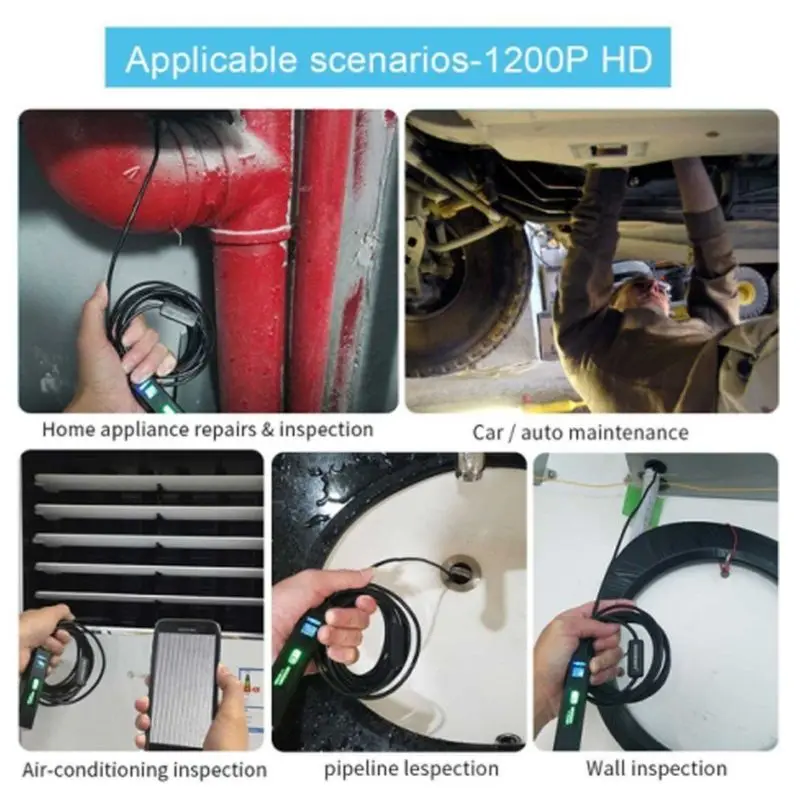

8 LED 1200P HD Wireless Endoscope WiFi Industrial Borescope Inspection Camera Endoscope Tools For iPhone Android