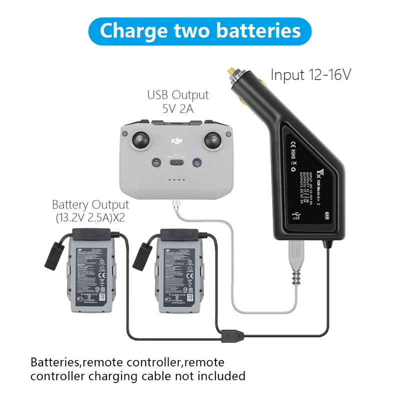 car charger battery charger usb port remote control charging for dji mavic air 2 mavic air 2s drone accessories free global shipping