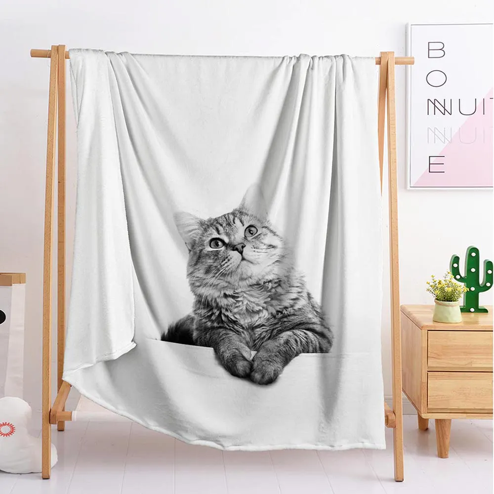 Online 2020 New Cat Animal Coperte Personalizzate Coperta Da Tiro Di Grandi E Piccole Dimensioni Tappezzeria Coperta Per Dormire Coperta Di Flanella Biancheria Da Letto