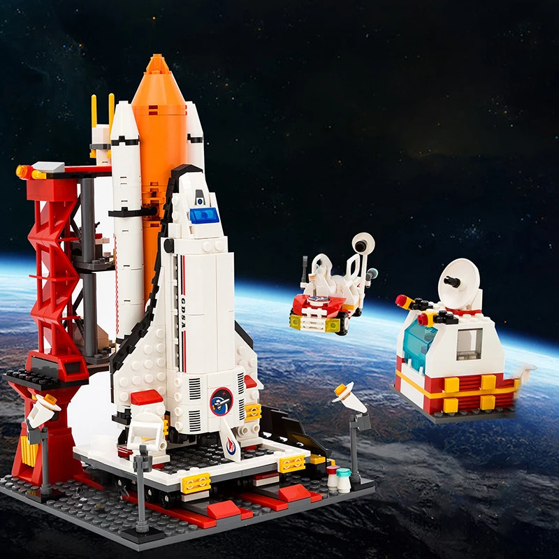 

Space Shuttle Launch Center Lunar Lander Model Building Blocks Spaceship Spaceport Figure Rocket Bricks Construction Toys Gifts