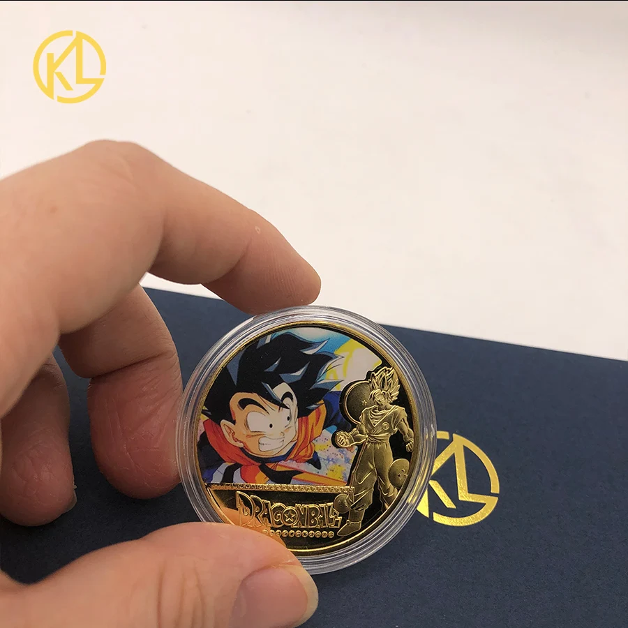 

Anime Cute Gold Plated Coin Collectibles Japanese Dargon--ball Challenge Coins or collection and gifts circle metal gold coin