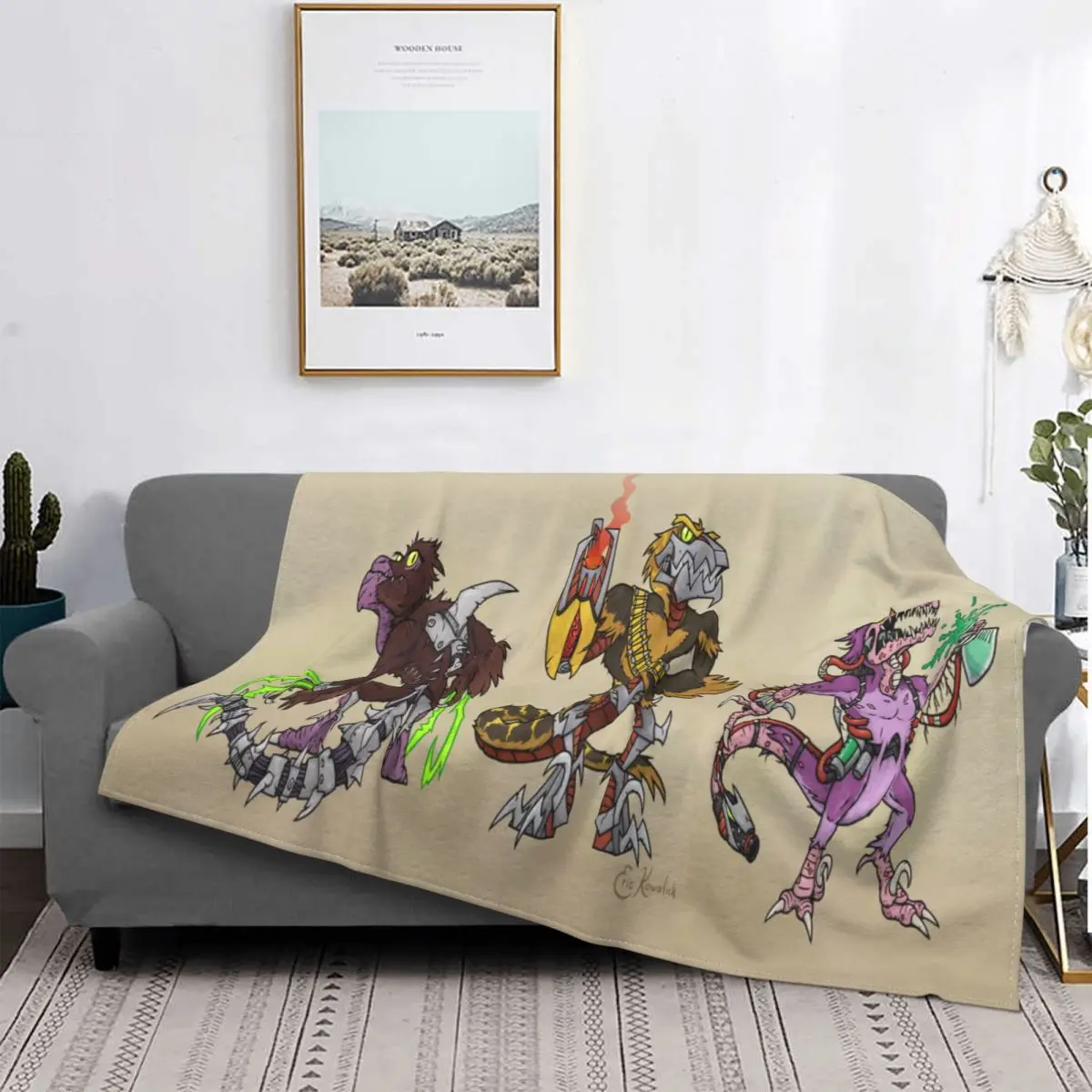 

Extreme Dinosaurs T Bone Crime Anime Art Portable Warm Throw Blankets for Bedding Travel