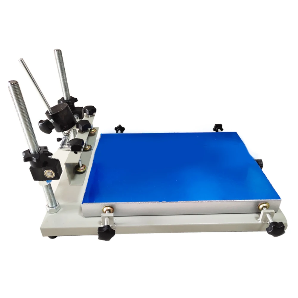 small  manual flat bed silk screen printing machine