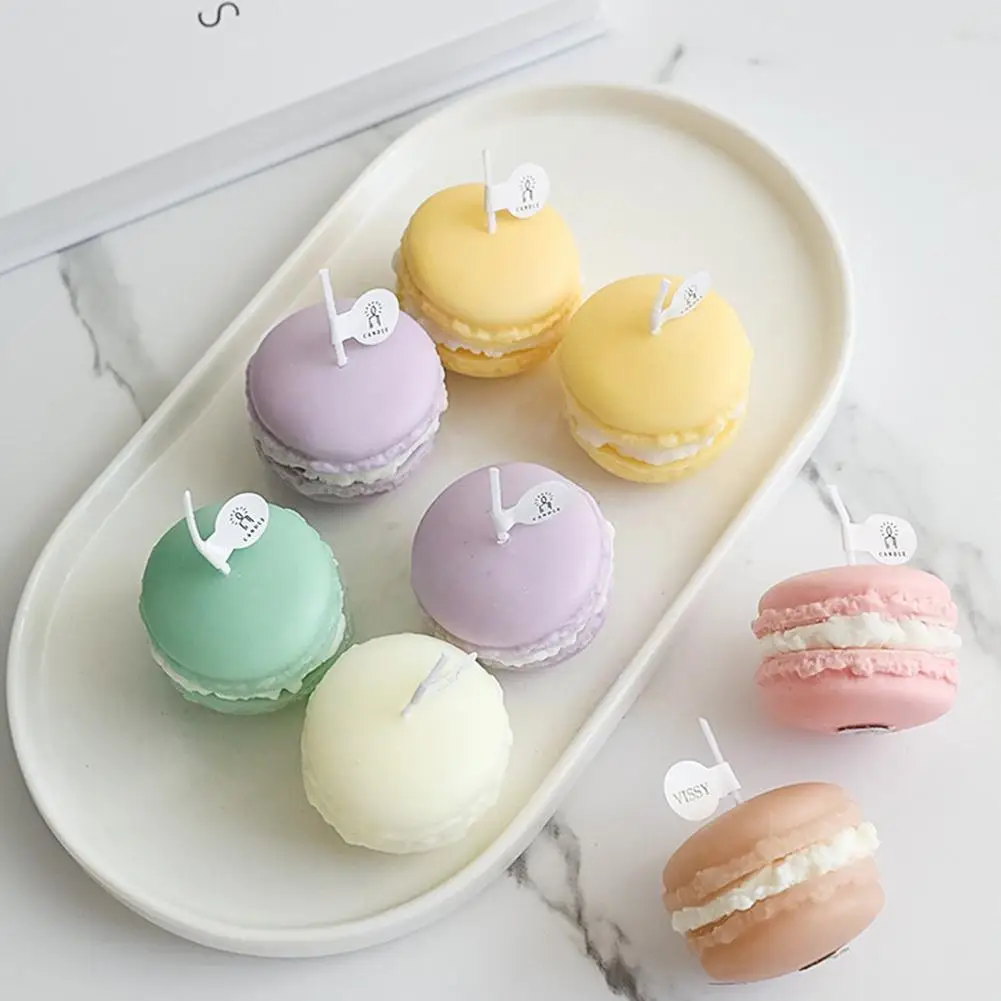 Scented Candles Handmade Lovely Macaron Candle Aromatherapy Wedding Decoration Shooting Props Home INS C1J5 | Дом и сад