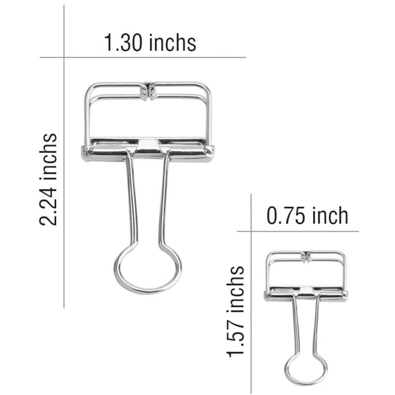 

Stainless Steel Binder Hollow Long Tail Wire Binder Is Used for Office Study (10 Medium + 10 Small)