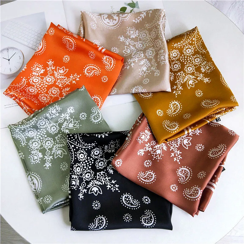 

New 2020 Fashion Hip Hop Cotton Bandana Square Scarf 70*70cm Green Black Paisley Headband Printed For Women/Men/Boys/Girls