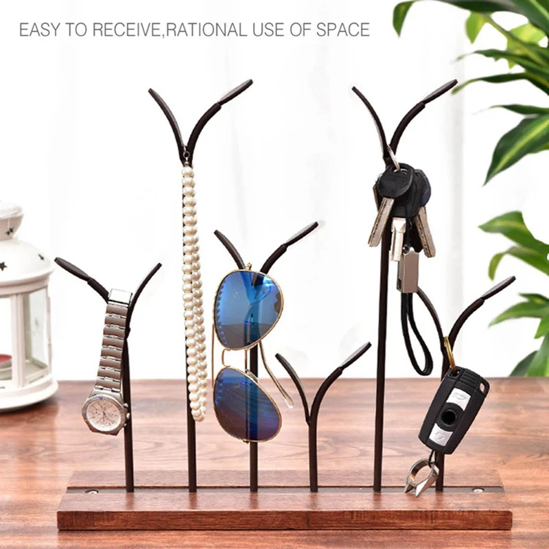 

Jewellery Display Stand Metal Jewellery Holder with Tray Bottom Jewellery Hanging Rack Storage Organiser Creative Jewelry Frame