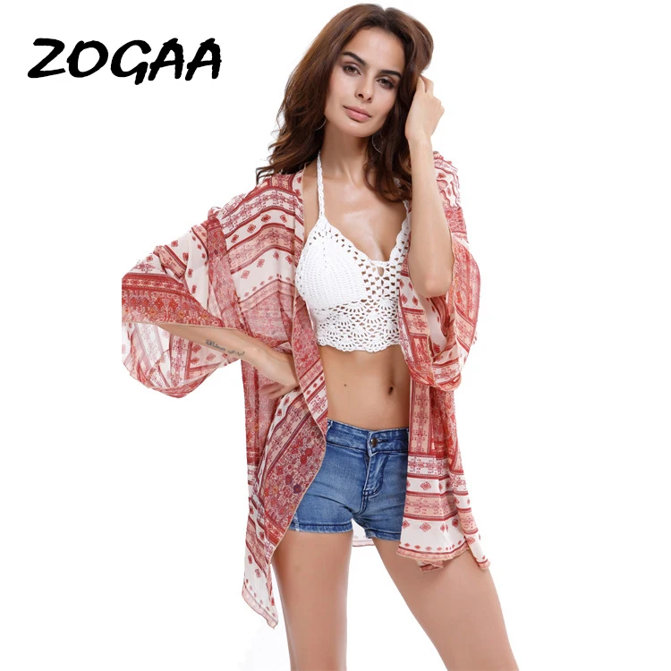 ZOGAA 2020 богемный пляжный праздничный шифоновый кардиган| |