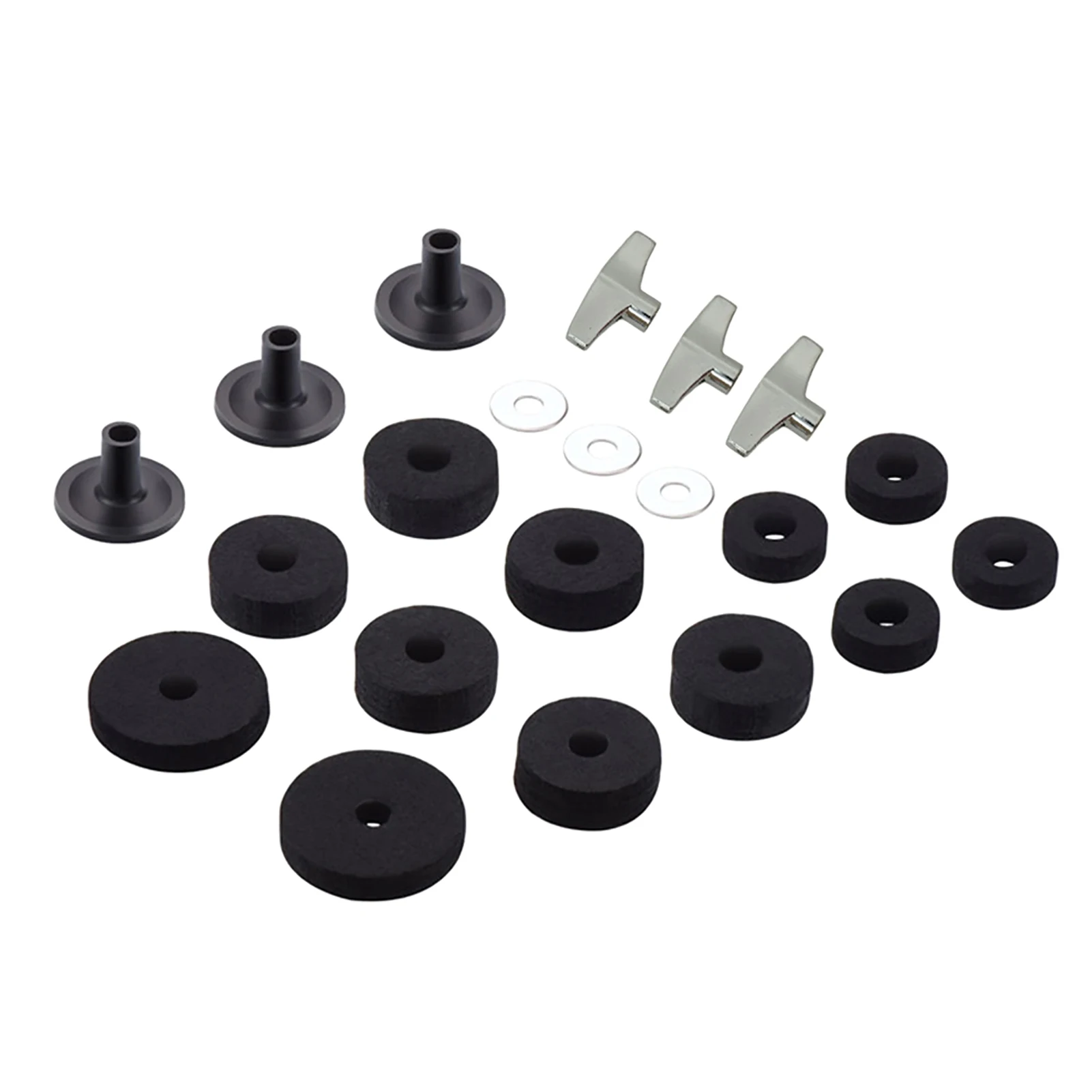 

21pcs Replacement Cymbal Felt Pad Drum Kit Accessories Standard Size Reusable Practical Protection Sleeves Anti-slip