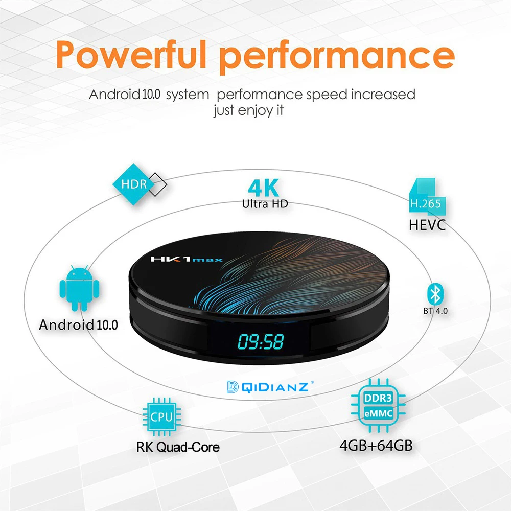 Android 10 0 HK1MAX Смарт ТВ коробка RK3318 4 ядра 2 г/5G Wi Fi BT к HDR Media Player HK1 MAX Мини Декодер