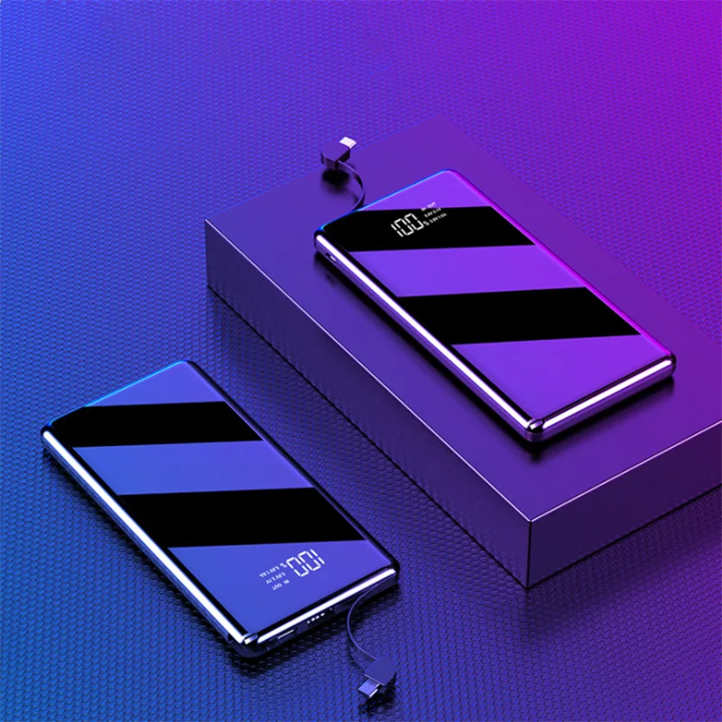Внешний аккумулятор на 10000 мАч портативное зарядное устройство тонкий