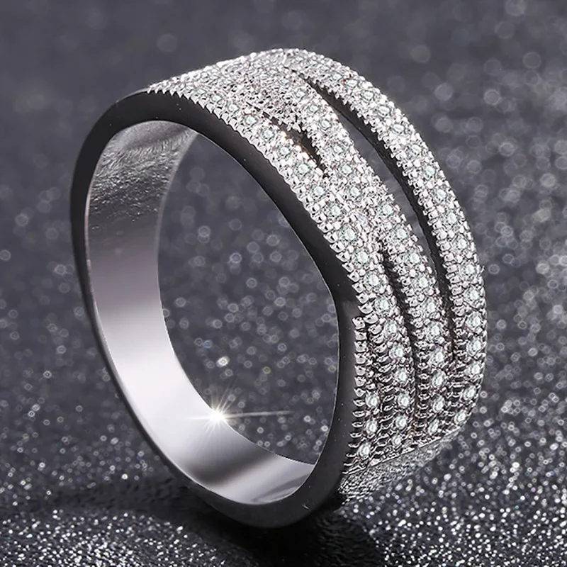 Классическое серебряное обручальное кольцо 925 пробы Дамское Bijoux Cross Cube